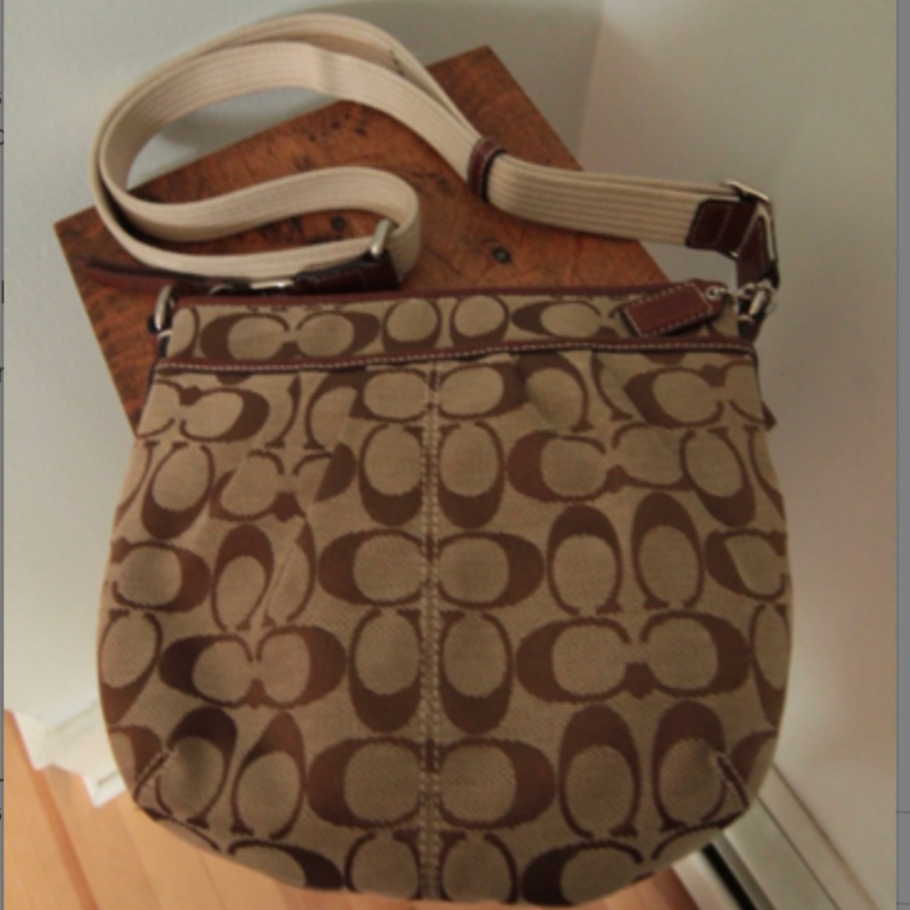 2000's Coach Signature Canvas Shoulder Bag